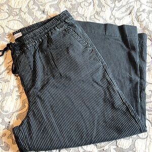 LOFT wide leg crop striped denim